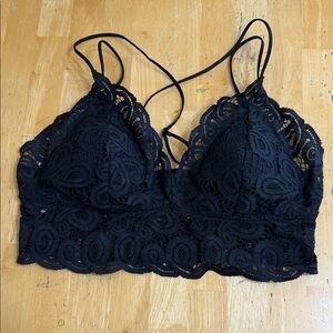Pink Black Lace Bralette Size XL